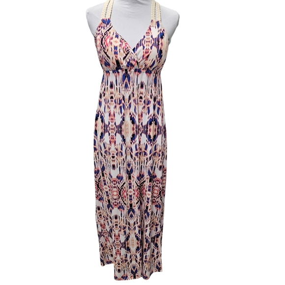 Hippie Rose Maxi Dress, size Medium w/braided straps - Picture 1 of 9